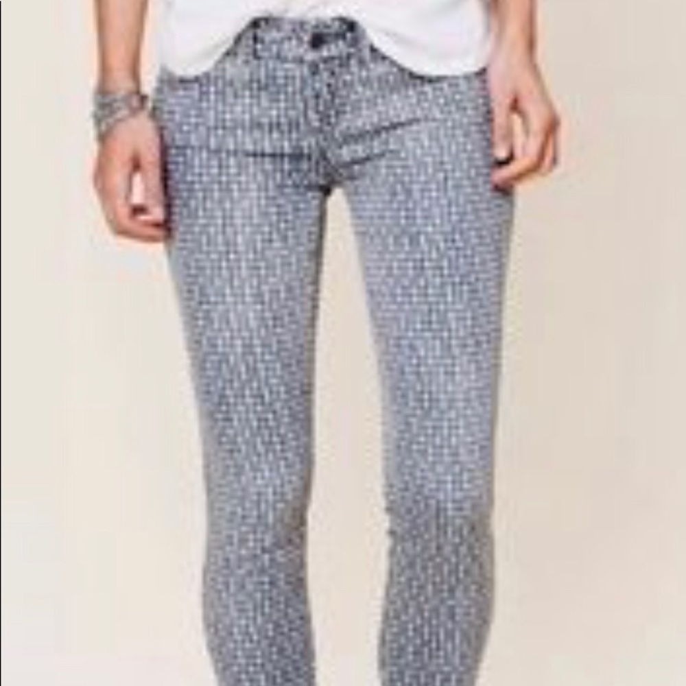 Free People Checker print skinny jean